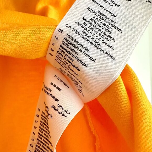 Women's NWT SANDRO Short Sleeve Tie Front Cropped Tee in Orange Size 2 - Picture 8 of 9